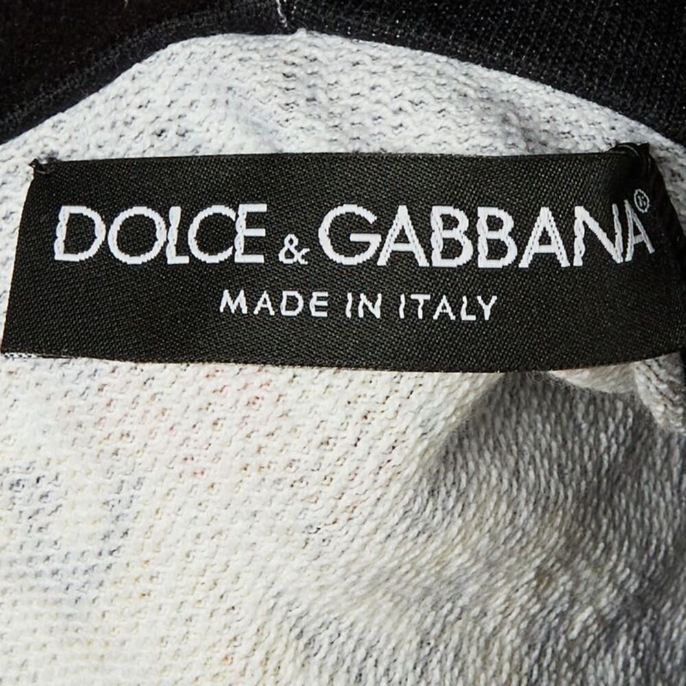 Dolce & Gabbana Black Printed Cotton Hooded Sweatshirt  M - Picture 4 of 6